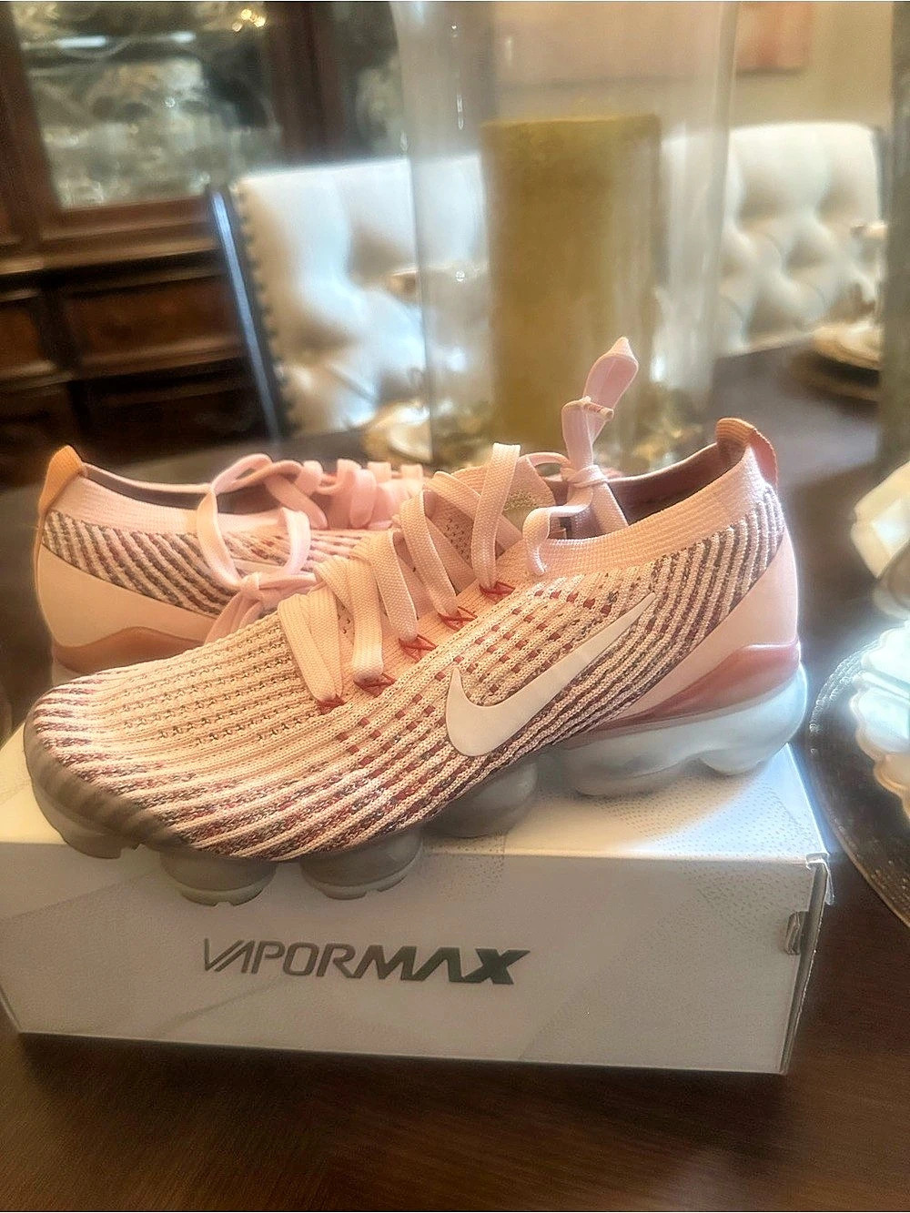 Slightly Worn Size 8 Nike Air VaporMax Flyknit 3 Sunset Tint Sneakers Pink